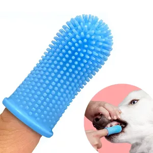 Escova de Dentes de Dedo para Cães - Limpeza Segura dos Dentes
