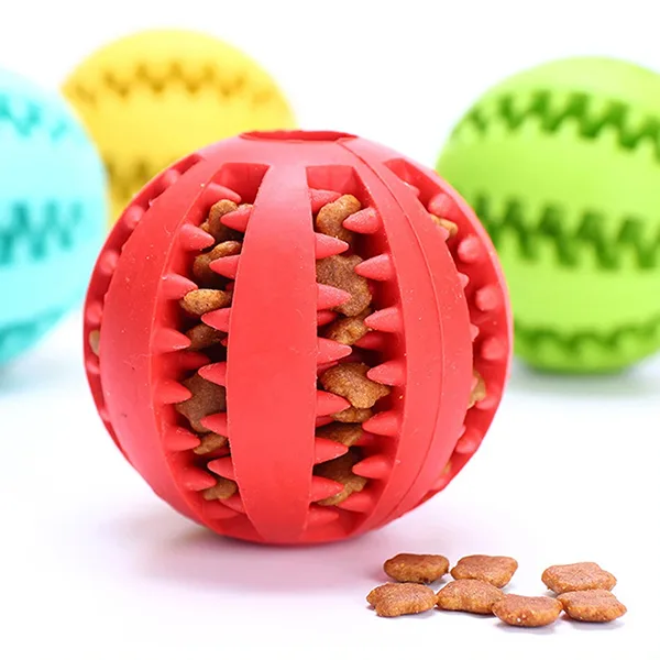 Brinquedo Interativo para Cães Bola de Borracha para Mastigar e Limpeza Dental