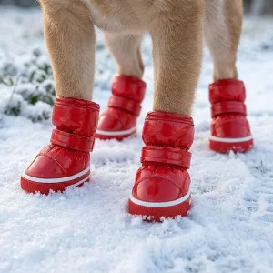 4pcs Botas Impermeáveis para Cachorro - Sapatos de Inverno Quentes