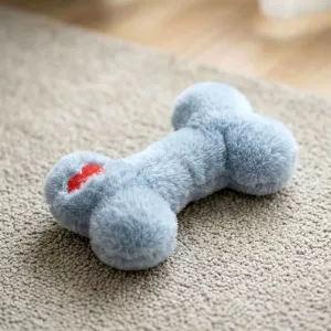 Brinquedo de Mastigar para Cães em Pelúcia Fleece em Forma de Osso